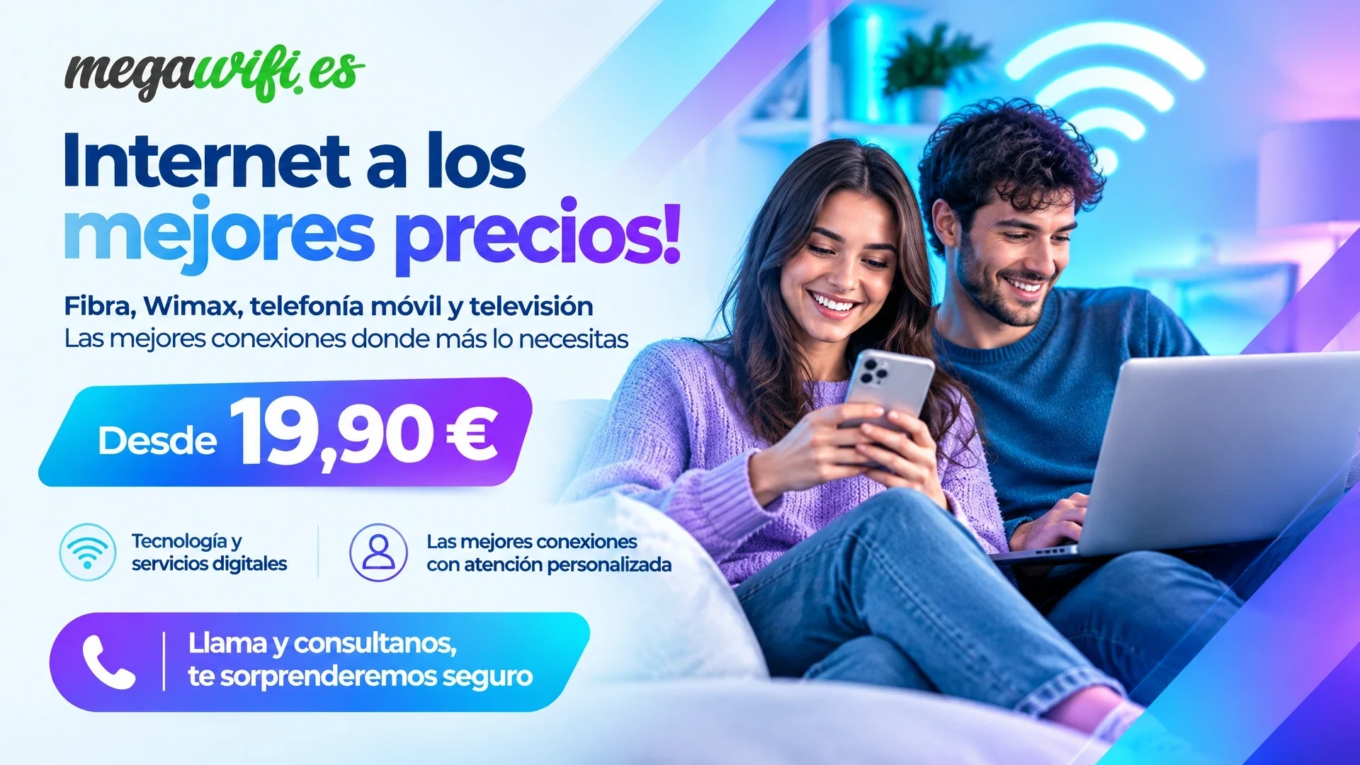 Campaña de servicios de internet creada en Carteler.IA