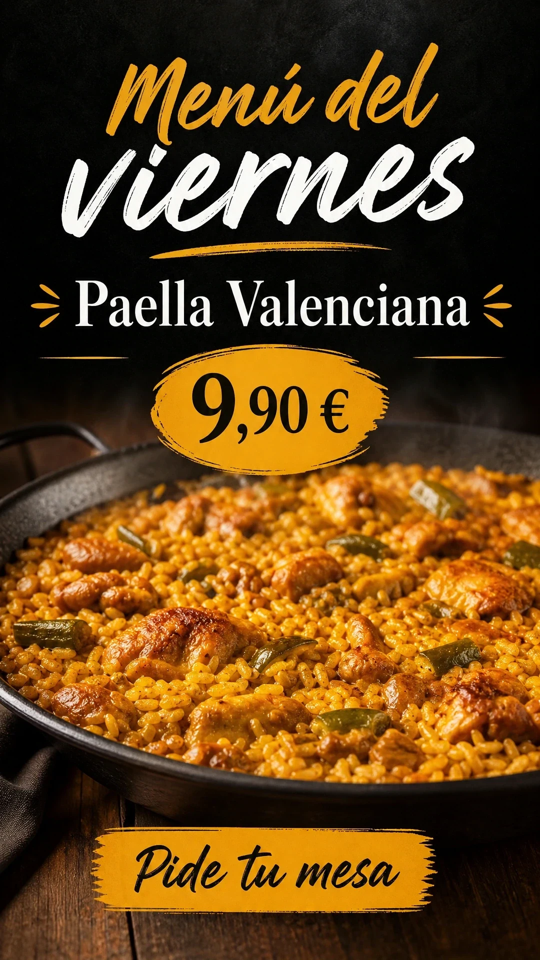 Campaña vertical de menú del viernes creada en Carteler.IA